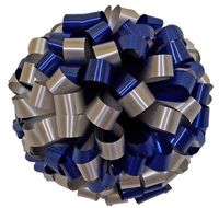 Silver & Navy Blue Car Bows
