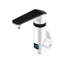 Mmjj Rotatable Bathroom Kitchen Heating Tap Water Faucet Electric Hot Water Heater Faucet with LED Digital Display (Color : White)