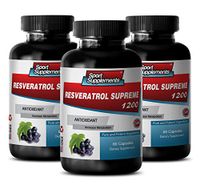 Antioxidant Vitamins for Woman - RESVERATROL Supreme 1200mg - Resveratrol with Green Tea Extract - 3 Bottles 180 Capsules