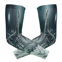ZZKKO Wolf Moon Cooling Arm Sleeves Cover Uv Sun Protection for Men Women Running Golf Cycling Arm Warmer Sleeves 1 Pair