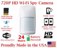 SecureGuard Wi-Fi 24 hrs Battery Powered PIR Alarm Motion Sensor Intrusion Detector WiFi Spy Camera Hidden Covert Spy Gadget