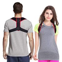 Posture Corrector for Men and Women - Adjustable Upper Back Brace for Clavicle Support and Providing Pain Relief from Neck, Back and Shoulder (Universal) (RED)