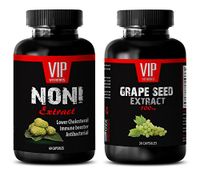 antioxidant Powder - NONI – Grape Seed Extract Combo - noni Fruit - 2 Bottles (60+60 Capsules)