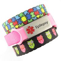 3 Bracelet Value Pack | Epilepsy, Medical Alert Bracelets | Choice of Fun Designs | Adjustable up to 6.5" Wrist Size | Medical ID Bracelets | Puzzle & Hoot