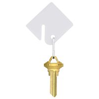 Uniclife Slotted Rack Key Tags with Snap Hook, White, Pack of 20
