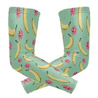 LEVEIS Banana Seamless Pattern Arm Sleeves UV Protection for Men Women Sunblock Protective Gloves Running Golf Cycling Driving Long Arm Cover 1 Pair