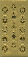 Geographics Embossed Christmas Seals, 1.25 Inches Dia, Gold Silver Foil, 40 Pack, 6 Case (48811)