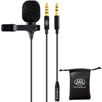 AxcessAbles LAV-C Professional Lavalier Lapel Omnidirectional Microphone for Phones Pads Computers Podcast Interviews Voice-Overs Recording