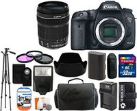 Canon EOS 7D Mark II 20.2MP CMOS Digital SLR Camera Body with 18-135mm is STM Lens + 32GB Card + Case + Tripod + Spare Battery and Charger + Flash + Lens Hood + Digital Camera Accessory Bundle