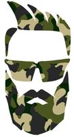 hBARSCI Beard & Sunglasses Vinyl Decal - 5 Inches - for Cars, Trucks, Windows, Laptops, Tablets, Outdoor-Grade 2.5mil Thick Vinyl - Camo Print