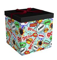 Gift Box 10x10x10 Big Bang Collection - Easy to Assemble & Reusable - No Glue Required - Ribbon, Tissue Paper, and Gift Tag Included - EZ Gift Box by Endless Art US