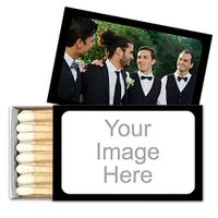 Personalized Custom Matches for Wedding Favors, Birthday Favors, Cigar Bar Matches (Set of 50 Matchboxes) (Black Box)