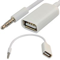 3.5mm Male AUX Audio Plug Jack to USB 2.0 Female Converter Cable Cord EN