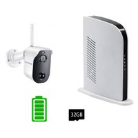 Alrolink Wireless Home Security Camera 4 CH NVR System,1Pcs 1080p Rechargeable Battery Powered Camera, 2 Way Audio,Night Vision, Indoor Outdoor,PIR Motion Sensor,IP55 Weatherproof