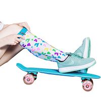 Fashion Compression Socks Women Pain Relief Calf Leg Support Mild Fun Performance Dress Socks WXXM 2 Pairs Purple White