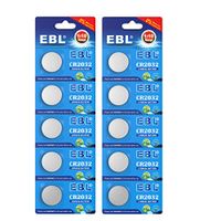 EBL 3V CR2032 DL2032 ECR2032 Lithium Coin Button Battery for Watch Electronics (10pcs)