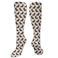Compression Socks for Women Men Nurses Runners - Best Medical Stocking for Travel, Maternity, Running, Athletic, Varicose Veins - Wiener Dog Fabric Doxie Dachshund Weiner Pet Dogs