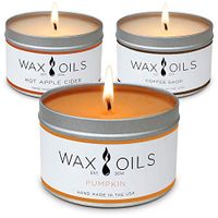 Scented Candles - Pumpkin, Hot Apple Cider & Coffee Shop (Pack of 3) Soy Aromatherapy, 8oz