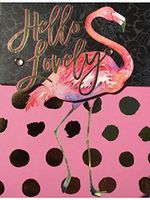 Punch Studio Gem Gold Foil Mini Pocket Notepad, Pink Flamingo: "Hello Lovely" 66636