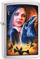 Zippo Personalized Message Engraved on Backside Mazzi Raven Windproof Lighter
