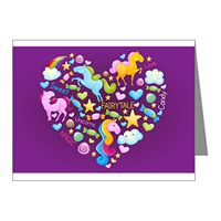 Note Cards (10 Pack) Sweet Candy Fairytale Love Unicorns
