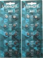 LOOPACELL AG1 LR621 364 Alkaline Watch Batteries X 20
