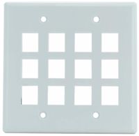 Legrand - On-Q WP3212WH 2Gang, 12Port Wall Plate, White