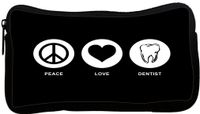 Rikki Knight Peace Love Dentist Black Color Neoprene Pencil Case (dky-Neo-pc42068)