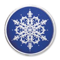 Blue and White Snowflake Embossed Foil Seals, 48 Count (Silver/Blue)