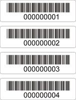 | BAR CODE LABELS | 500 labels per roll | Serialized | You pick your numbers | 4" wide x 1" tall