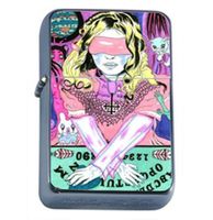 Ouija Board Blindfold Girl Cat Windproof Refillable Flip Top Oil Lighter with Tin Gift Box D-044