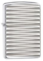 Zippo Armor Horizontal Lines Lighter, High Polish Chrome