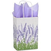 NW Lavender Fields Paper Shopping Bags - Rose Size - 5 1/2 x 3 1/4 x 8 3/8in. - Pack of 200