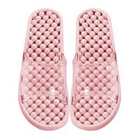 Unisex Transparent Jelly Massage Non-Slip Bathroom Slippers Health Massage Beads Couple Home slipperss(Purple)