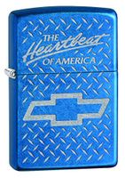 Zippo Lighter: Chevy, The Hearybeat of America, Engraved - Cerulean 76836