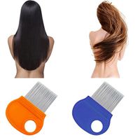 Ecurson Hair Lice Comb Flea Comb Brushes Terminator Fine Egg Dust Nit Free Removal Stainless Steel (C)