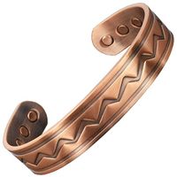 Pure Copper Bracelet Men Natural Healing Bio Magnetic Bracelet Arthritis Magnetic Healing Bracelet Golf Gifts for Men + Gift Box - MP6 (L: Wrist Size 7.7"-8.75"/19.5-22.5cm)