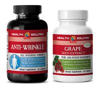 antioxidant resveratrol Extreme - Grape Seed Extract – Anti-Wrinkle Formula - Green Tea Diet - 2 Bottles Combo (30 Capsules + 60 Capsules)