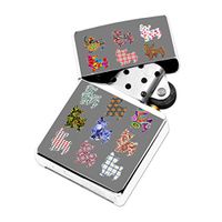 Yorkie Dog Pattern - White Lighter Windproof Flip-Top Refillable with tin Gift Box