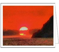 Sifnos Sunset - Sifnos, Greece - Set of 6 Blank Notecards By Doggylips