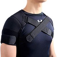 ZXGFA Adjustable Shoulder Support Wrap, Shoulder Brace Strap and Posture Corrector for Injury Recovery, Muscle Relief, Joint Protection,Unisex,XXL