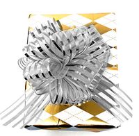 10 PCS Pull Bow,Organza,Large, 6 Inches,Wedding Decorations, Christmas Gift Ribbons, 10 pcs (Silver)