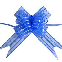 10 Pcs 50mm Organza Ribbon Pull Bows Wedding Party Car Decoration DIY Gift Wrap - Blue Ameesi