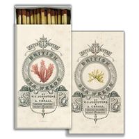Decorative British Sea Weeds Match Boxes with Long Kitchen Matches Great for Lighting Candles, Grills, Fireplaces and More | Set of 6 Large Match Boxes