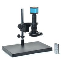 14MP HDMI HD USB Digital Industry Video Monocular Microscope Camera Set Big Stereo Table Stand Zoom C-MOUNT Lens 144 LED Light (180X Zoon Lens)