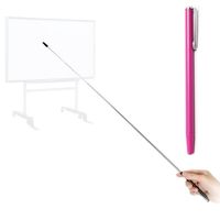 Pointer - Teachers Pointer - Teaching Pointer - Hand Pointer Extended Length, Presenter Whiteboard Pointer, Black Matte with Chrome Trim (Pink)