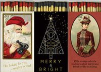 3 Pack - Decorative Christmas Match Boxes with Long Matches Great for Lighting Candles, Grills, Fireplaces and More | Set of 3 Match Boxes