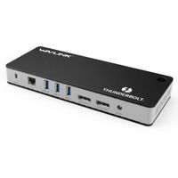 WAVLINK 8K Thunderbolt 3 Dual DisplayPort Docking Station with 60W Charging, Dual DisplayPort 1.4, Gigabit Ethernet, 3XUSB 3.1, 2XUSB 3.0, SD Card Reader for MacBook Pro 2016+ & Specific Windows PC