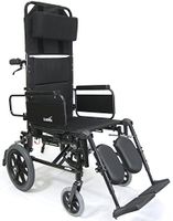 Karman Healthcare KM5000F-TP KM5000 18 in. seat Lightweight Reclining Transport Wheelchair with Removable Desk Armrest
