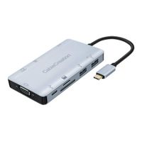 USB C Hub, CableCreation Type C Multiport Adapter (Thunderbolt 3 Compatible), USB-C to 2 USB 3.0 Type A + 2 USB-C Female + HDMI 4K+ VGA + SD + Micro SD + RJ45 Adapter, Space Grey